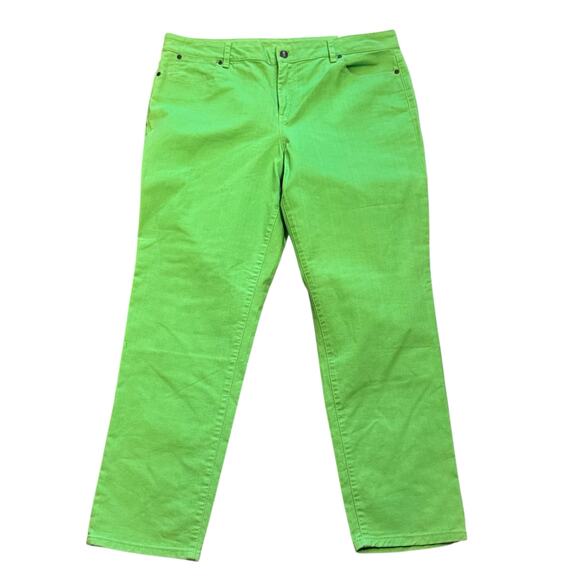Talbots Size 16 Green Apple Heritage Slim Ankle Jeans - Picture 2 of 6